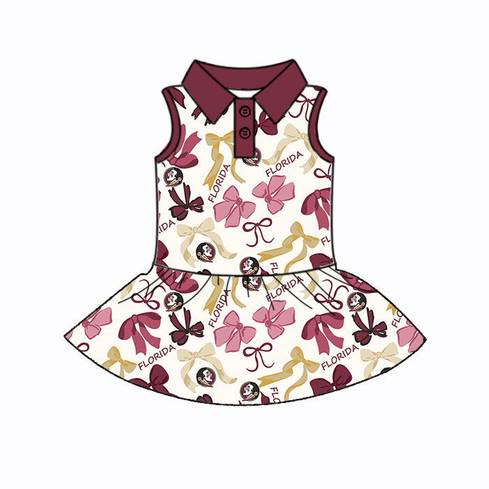 Custom moq 5 mix sizes summer teams baby girls clothes team brick red short sleeve skirts shorts sets dress 1 and dress 2 and dress 3 and dress 4-25.5.15