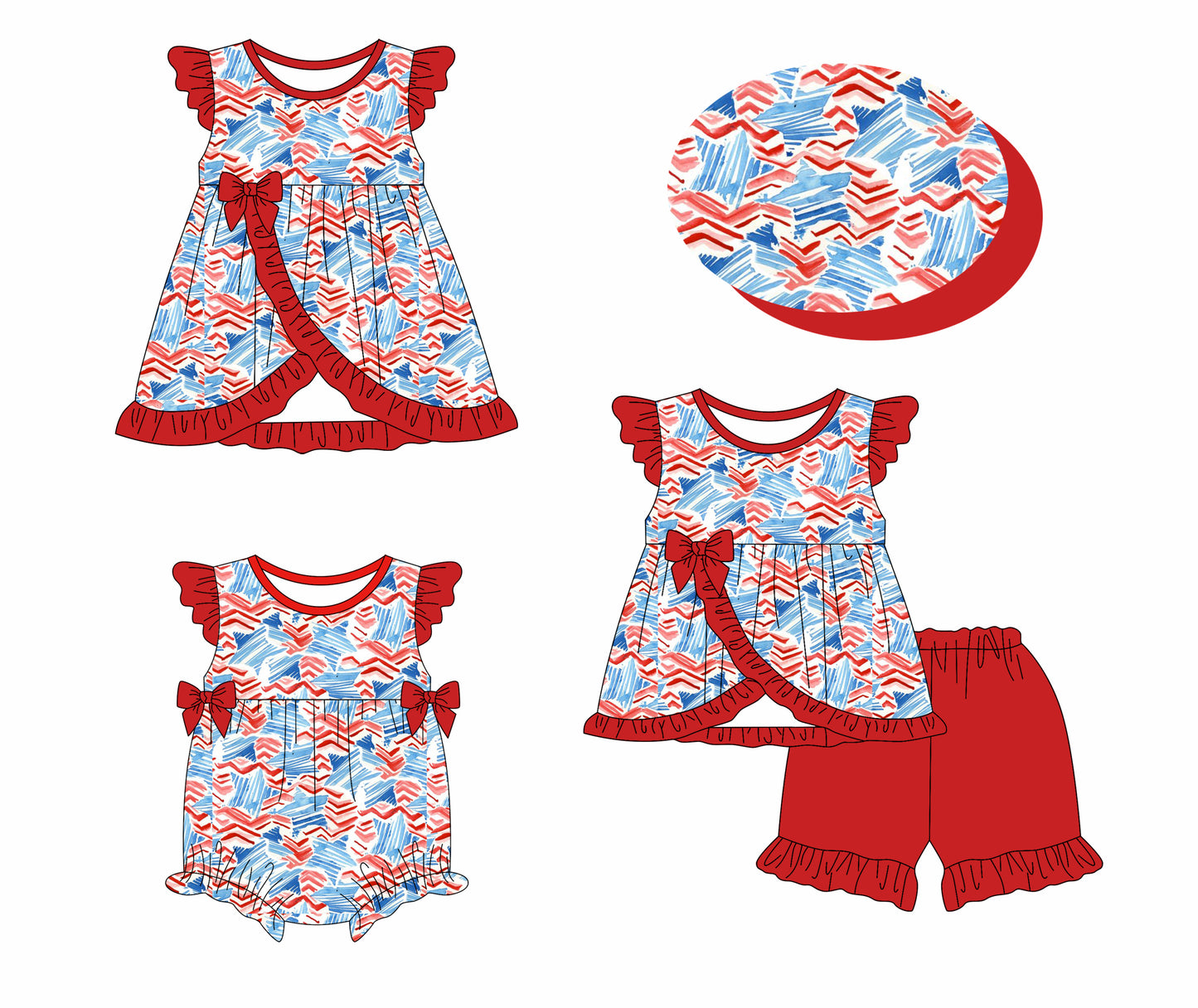 1.14 custom each style moq 5eta 4-6week Sibling Sisters baby girl short sleeve shorts sets and dress and rompers match family design