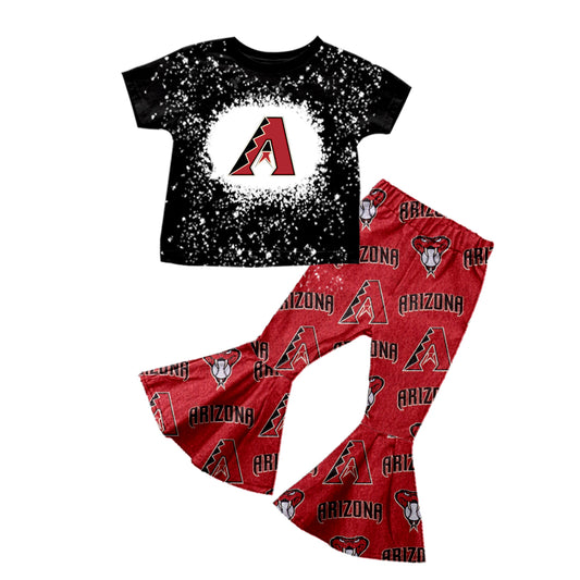 baby girl clothes team A black top red pants toddler girl summer outfit