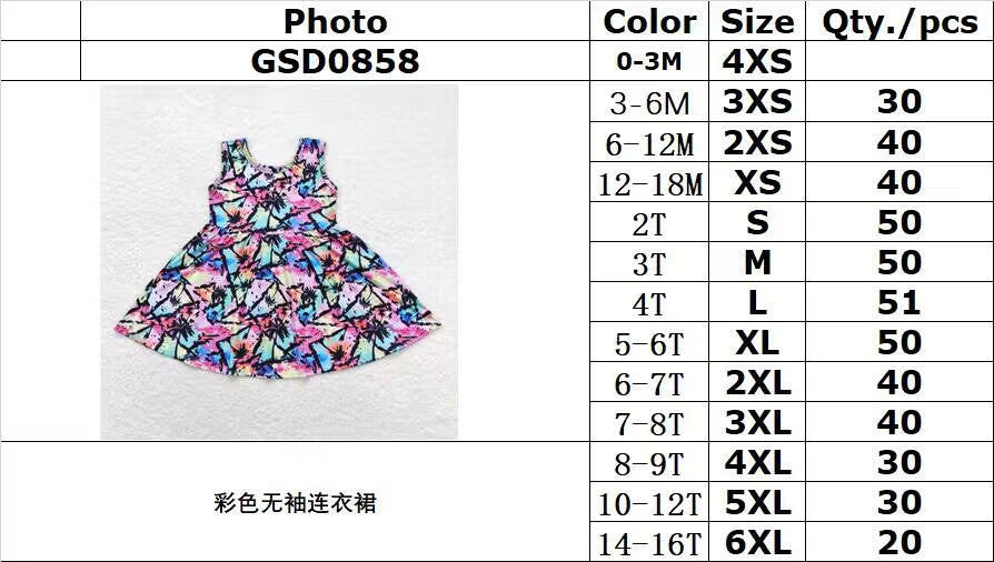 GSD0858 Colorful sleeveless dress