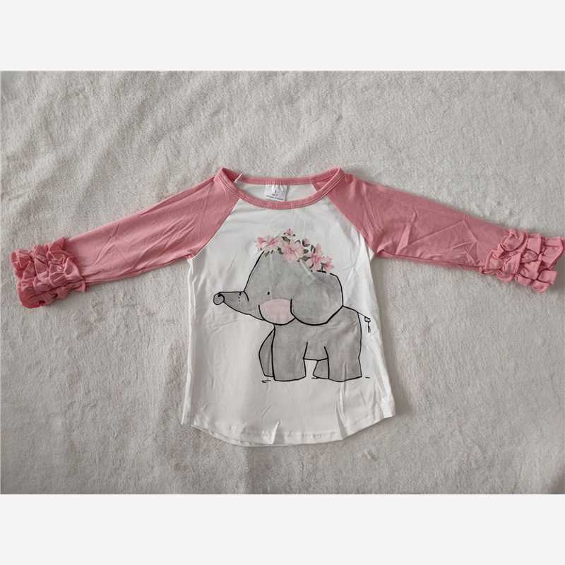 RTS SALES NO MOQ G2-24-1*** Elephant pink lace long-sleeved top v