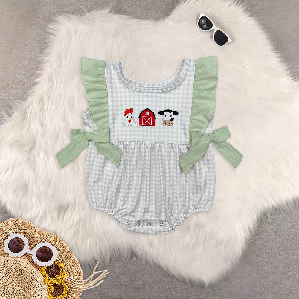 RTS NO MOQ Embroidery short-sleeved shorts suit & short-sleeved sets and romper