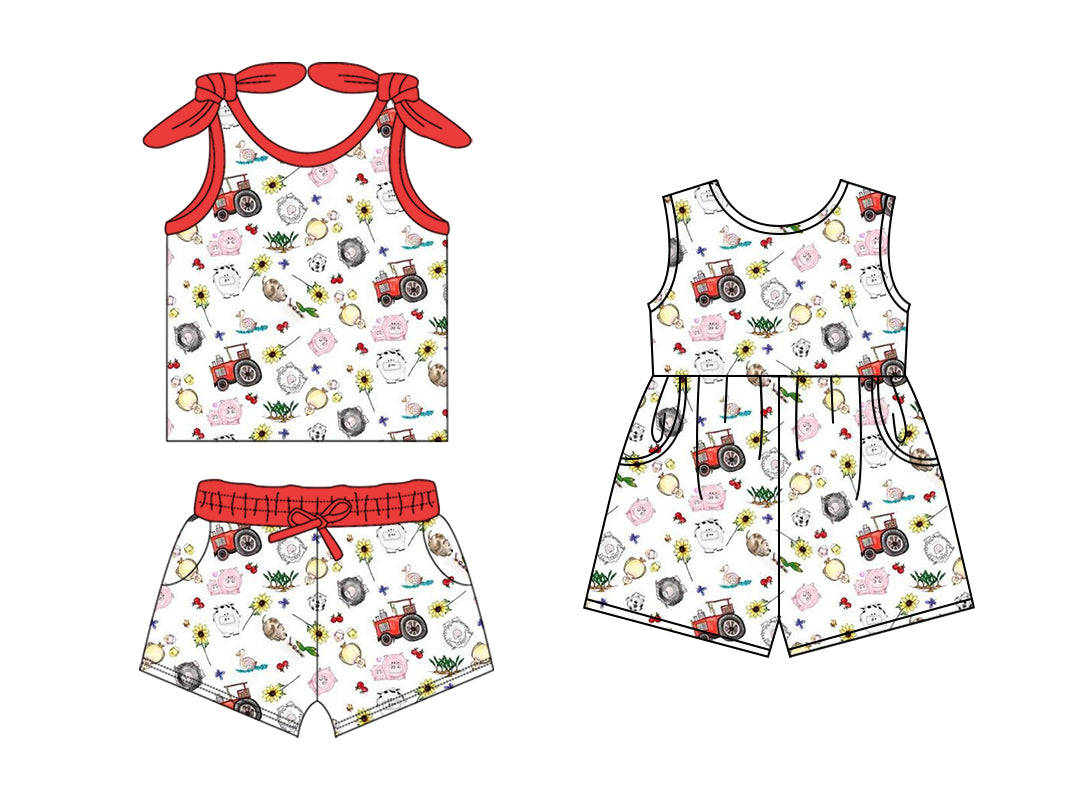 1.18 custom each style moq 5eta 4-6week Sibling Sister baby girls short sleeve shorts sets and jumpsuit match design