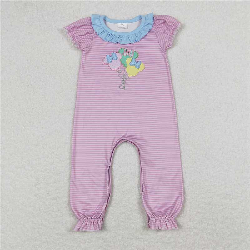 Baby Kids balloon Summer Embroidery Sibling Rompers Clothes Sets