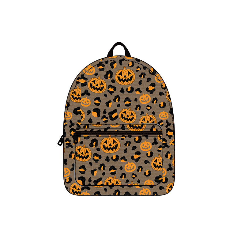 5.12custom each style moq 5eta 4-5week Sibling Sister Halloween pumpkin prints orange girls and boys outfits and backpack match family design