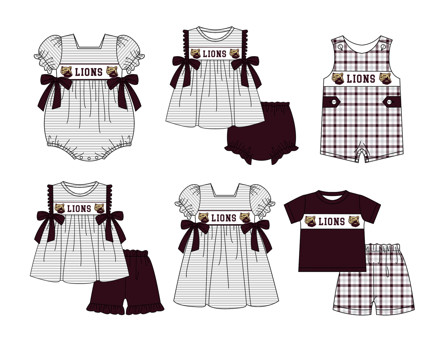 Custom moq 5 mix size milk silk summer teams baby boys girl clothes dark red short sleeve shorts sets 2 and brief sets and dress and rompers 2