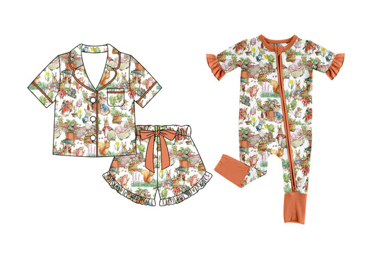 26.1.1 custom each style moq 5 eta 6-8week Sibling Sisters easter baby girl short sleeve shorts sets and rompers match family design