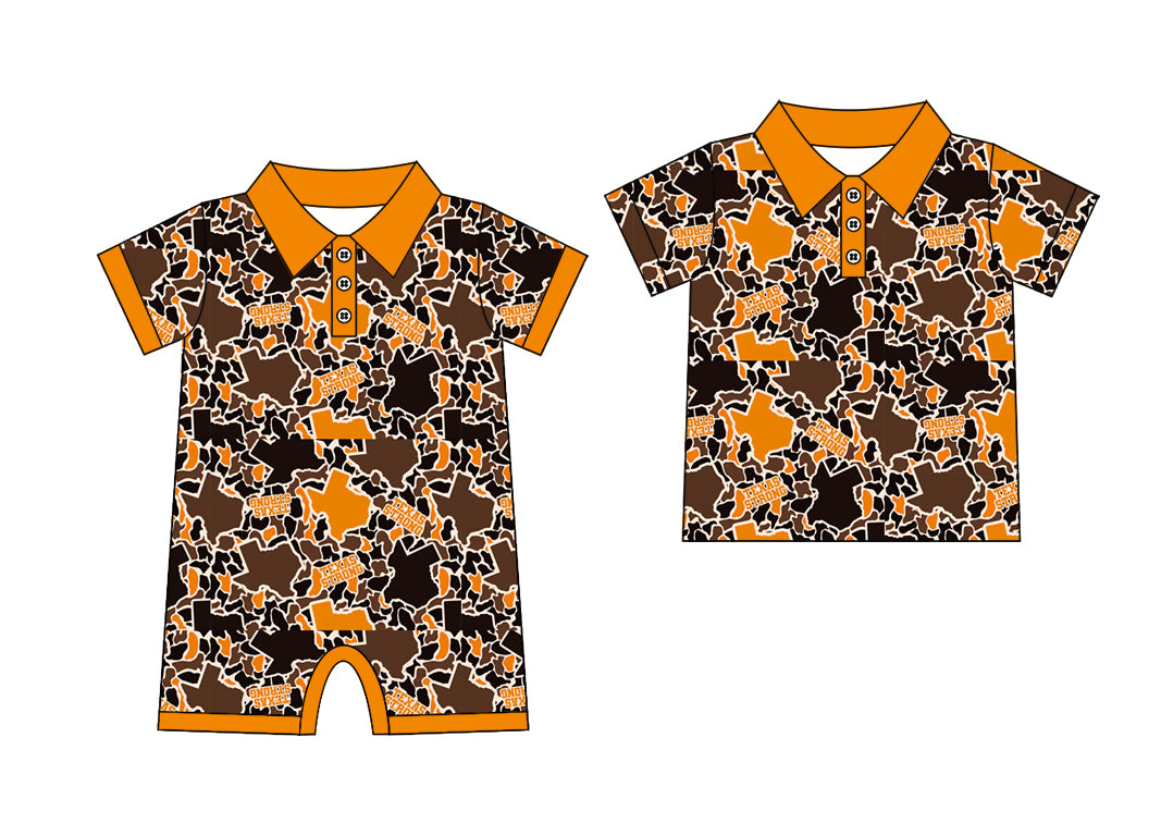 25.11.29 Custom each style moq 5 eta 6-8 week Sibling Sister camouflage baby boy short sleeve top and rompers match family design