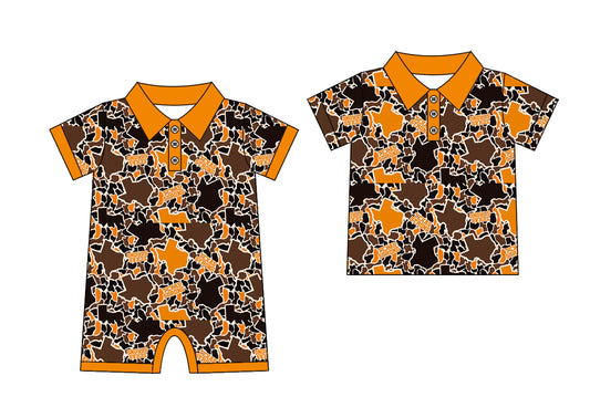 25.11.29 Custom each style moq 5 eta 6-8 week Sibling Sister camouflage baby boy short sleeve top and rompers match family design