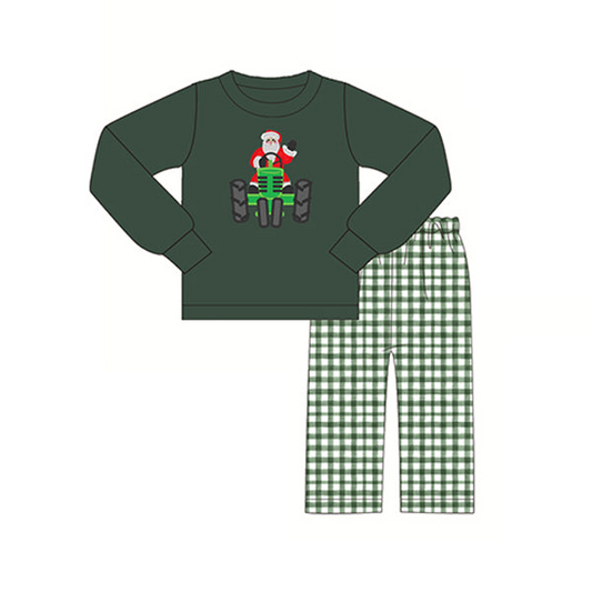 Deadline August 7 custom no moq Christmas Customization Boys plaid long sleeve trousers