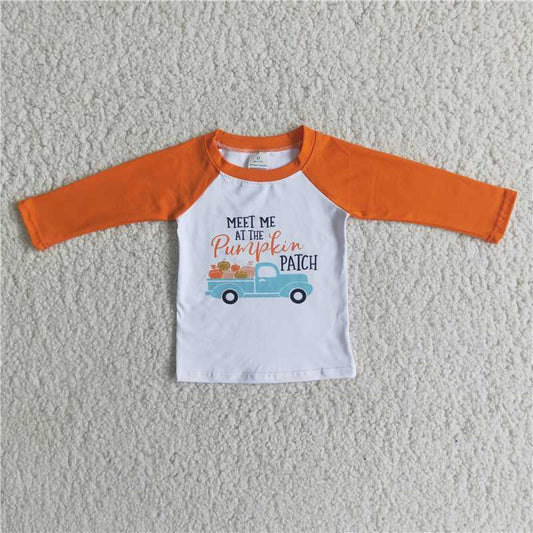 6 A11-17 Pumpkin Cart Long Sleeve Top