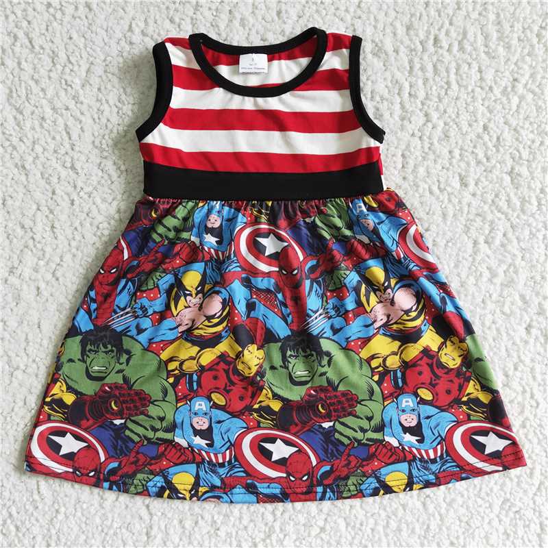 A16-5 Striped Captain America Skirt RTS NO MOQ