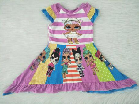 C13-16-1 Mixed color striped girl's jumpsuit