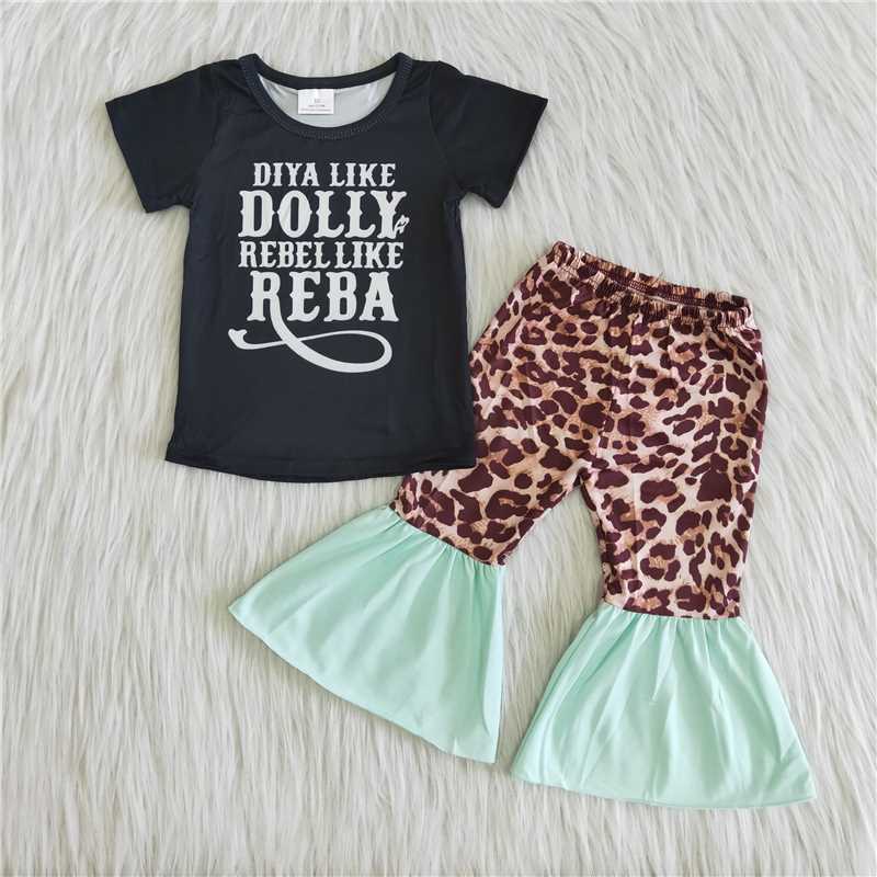 B17-22 Dolly lettering leopard pants