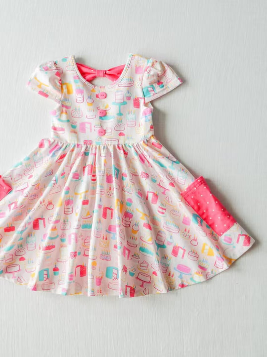 custom moq 5 eta 4-6 weeks Girls baby girls clothes pink short sleeve dress summer skirt