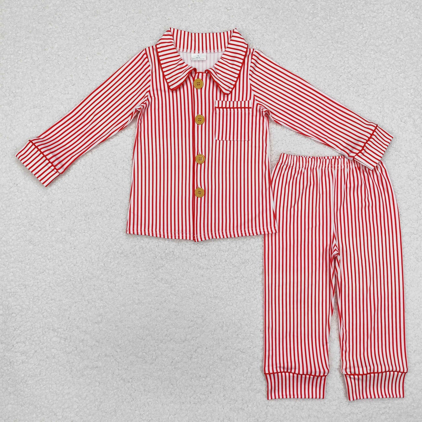 RTS NO MOQ ETA 5/7days Arrived BLP0980 Boys Christmas red striped long-sleeved trousers pajama set