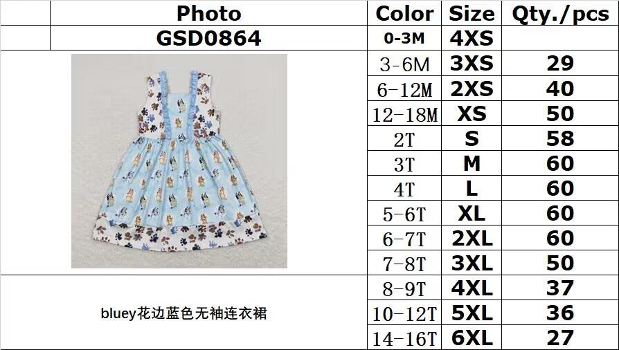 GSD0864 bluey lace blue sleeveless dress