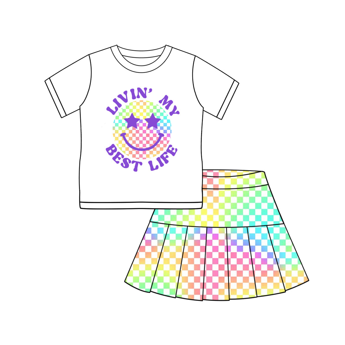 3.57 custom each style moq 5eta 4-6week Sibling Sister smiley baby girl short sleeve shorts sets and dresses match design