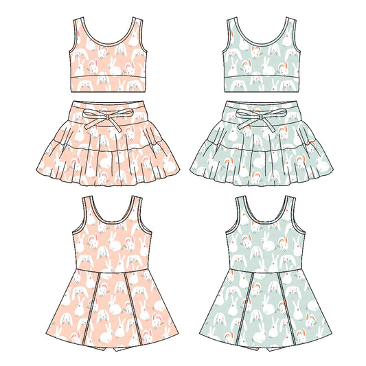 25.12.3 custom each style moq 5 eta 6-8week Sibling Sister  baby short sleeve skirts sets 2 and dress 2 match design