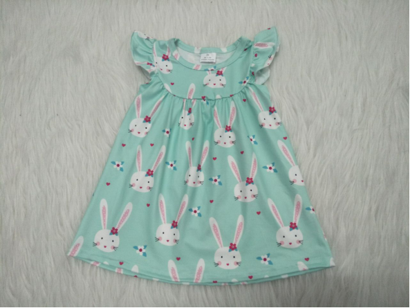 A10-21Green Rabbit Little Flying Sleeve Skirt