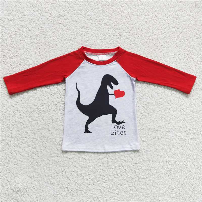 RTS NO MOQ Baby Boys Valentine Long Sleeve tops