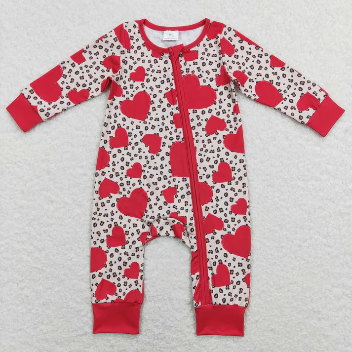 RTS NO MOQ Baby Girls Valentine love long-sleeved trousers suit & romper