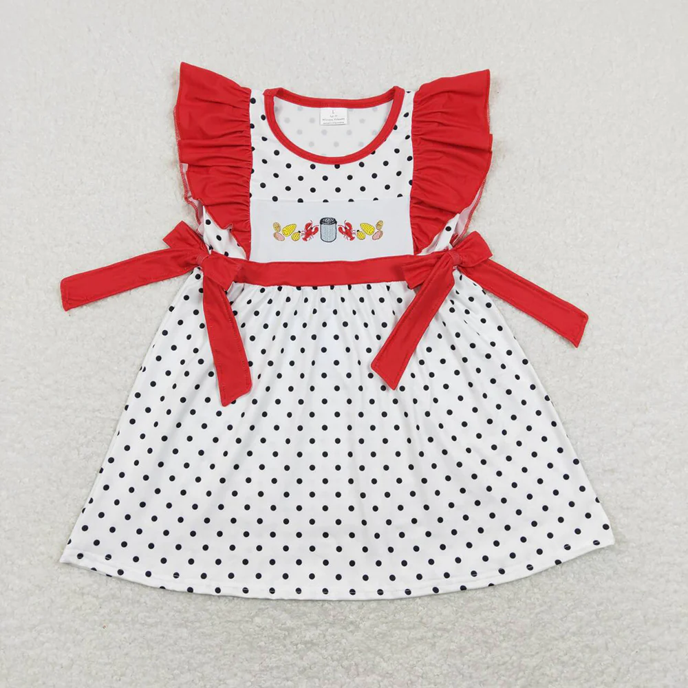 Baby Girls Crawfish Boiled Bows Sister Designs Clothes Sets