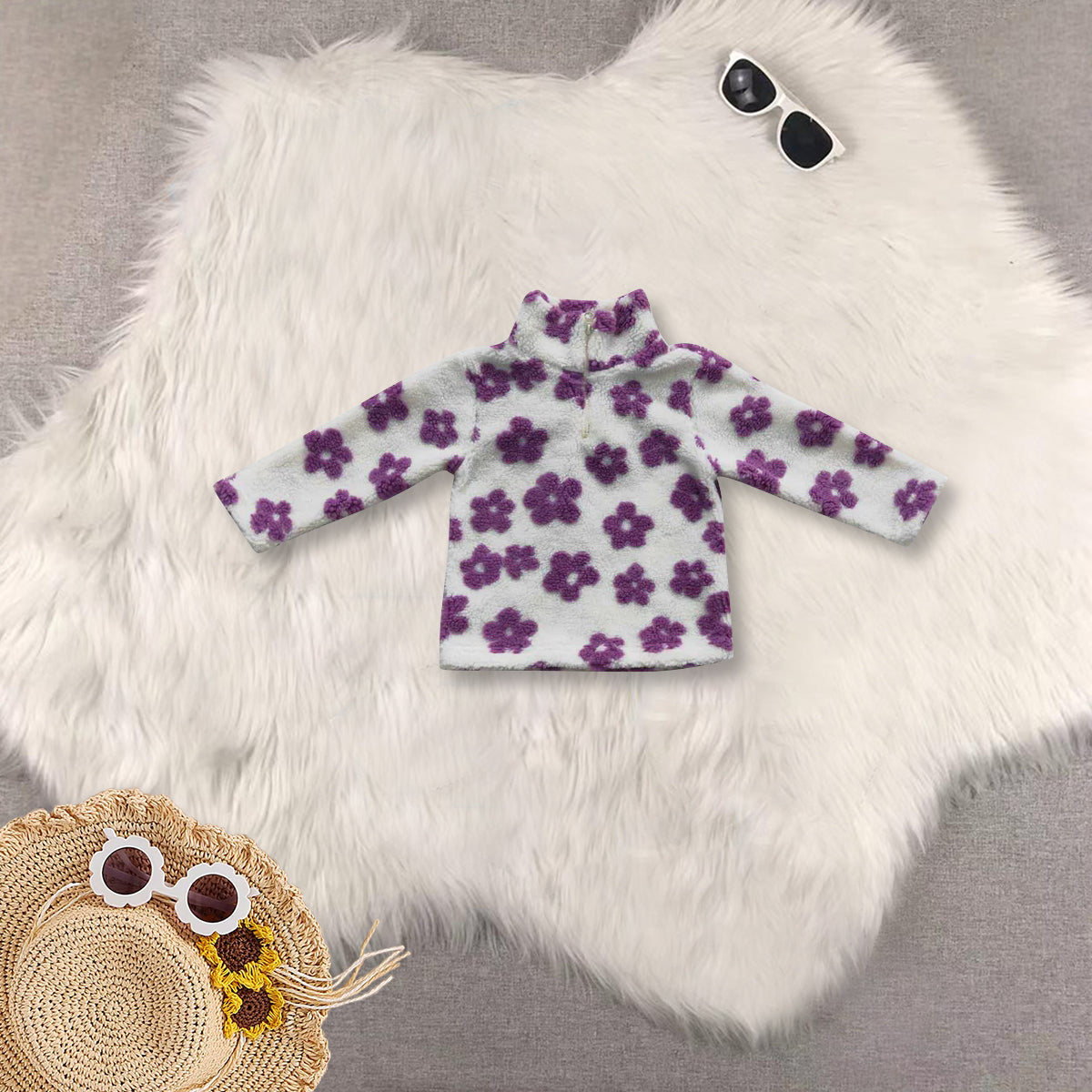 RTS NO MOQ Sibling baby girls clothes floral White Zipper Long Sleeve Tops