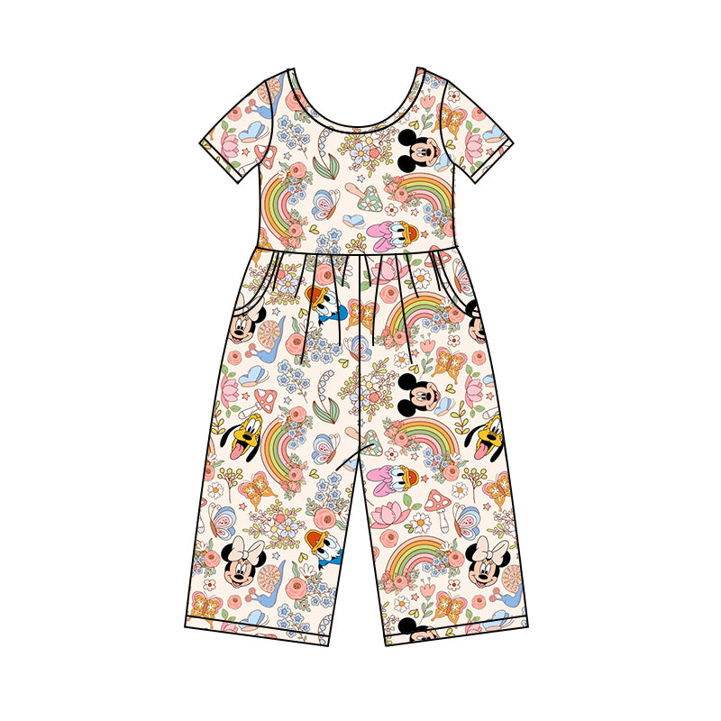 5.2custom each style moq 5eta 4-5week cartoon character ramble prints girls jumpsuits and baby romper