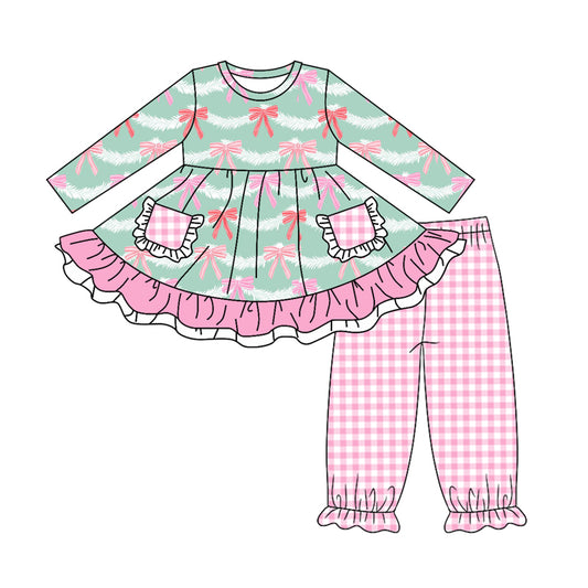 8.12 custom each style moq 5eta 4-6week Sibling Sister bow baby girl sets and dress and rompers match family design