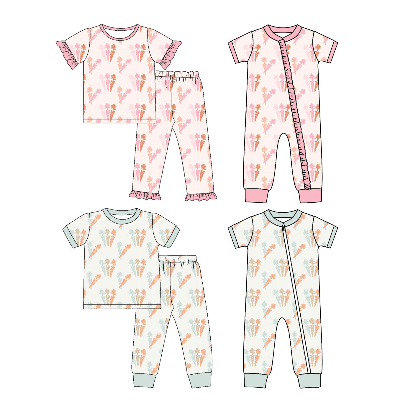 25.11.21 custom each style moq 5 eta 6-8week Sibling Sisters easter baby girl short sleeve pants sets and rompers 2 match family design