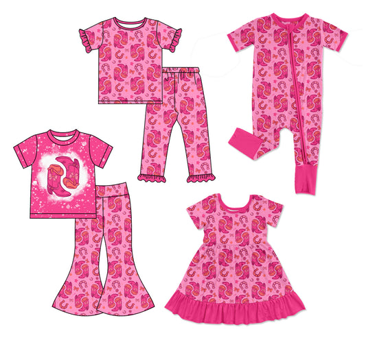 25.11.28 custom each style moq 5 eta 6-8week Sibling Sisters boots baby girl short sleeve pants sets 2 and dress and rompers match family design