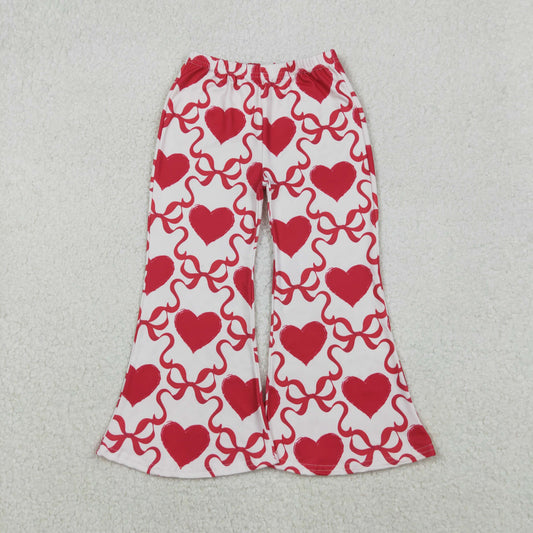 RTS NO MOQ（In Stock) P0895 Red heart bow pattern pants