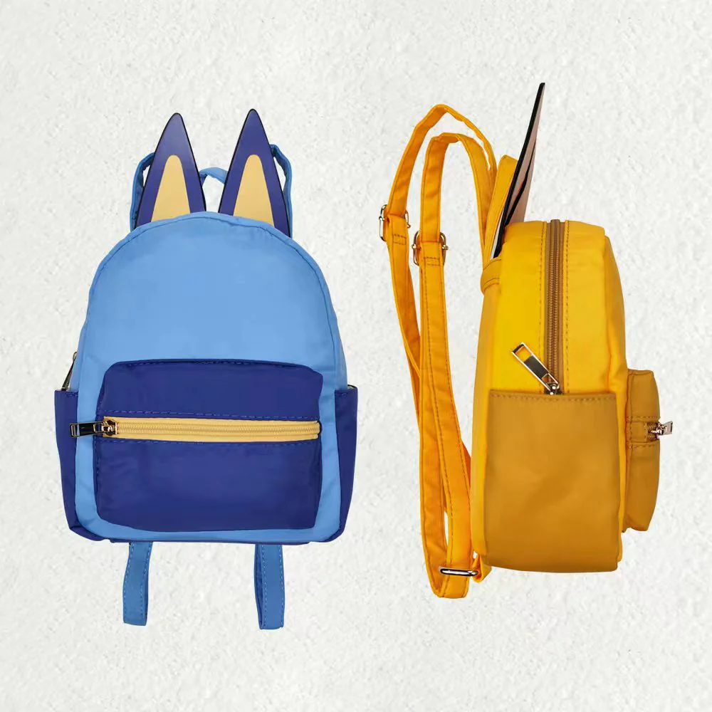 RTS NO MOQ Sibling baby kid clothes Bluey ears orange backpack
