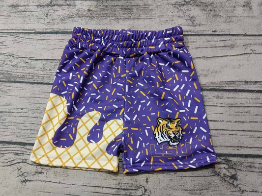 PRE ORDER Deadline July 31 custom no moq Children's boutique clothing Purple Ice Cream Shorts
