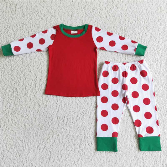 6 A1-21-1 Red polka dot pajama set