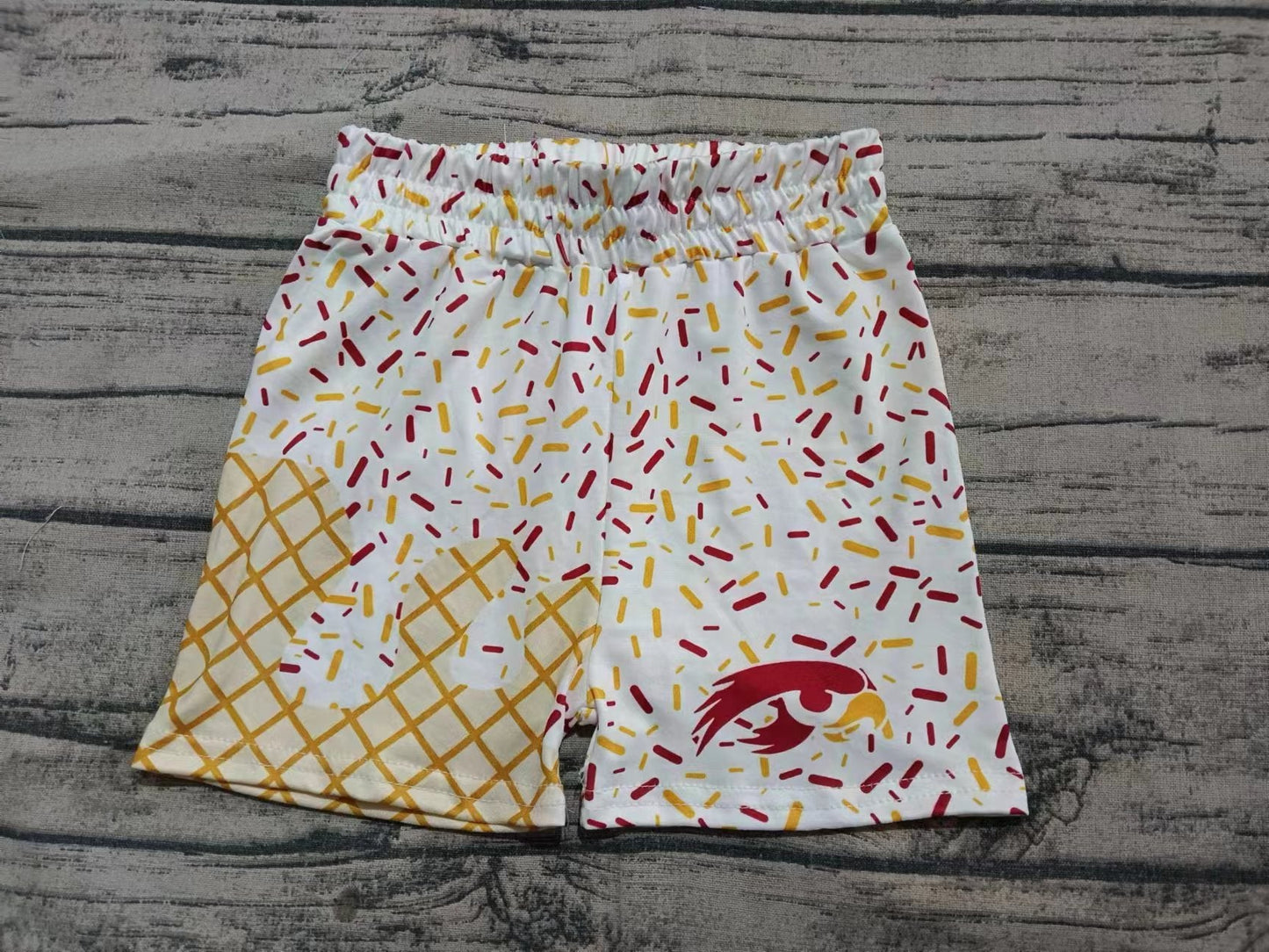 Custom moq 3 eta 6-7weeks kids and adult Gold White Beach Summer Shorts