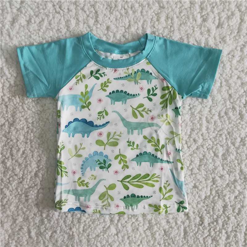 A3-21 floral dinosaur top