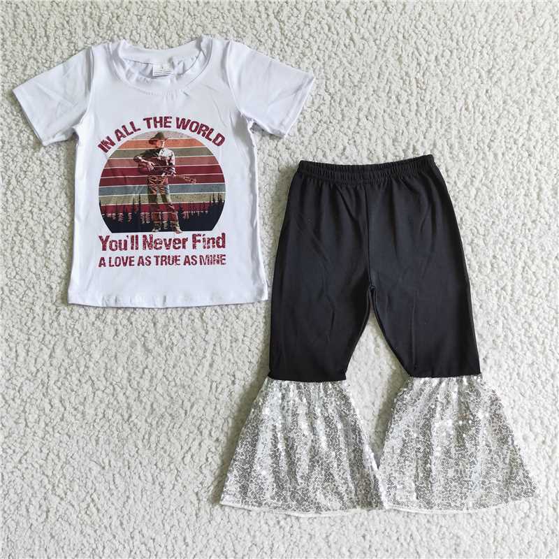 RTS NO MOQ D9-13 A8-17 A1-1 Rock instrument style short-sleeved flared pants suit