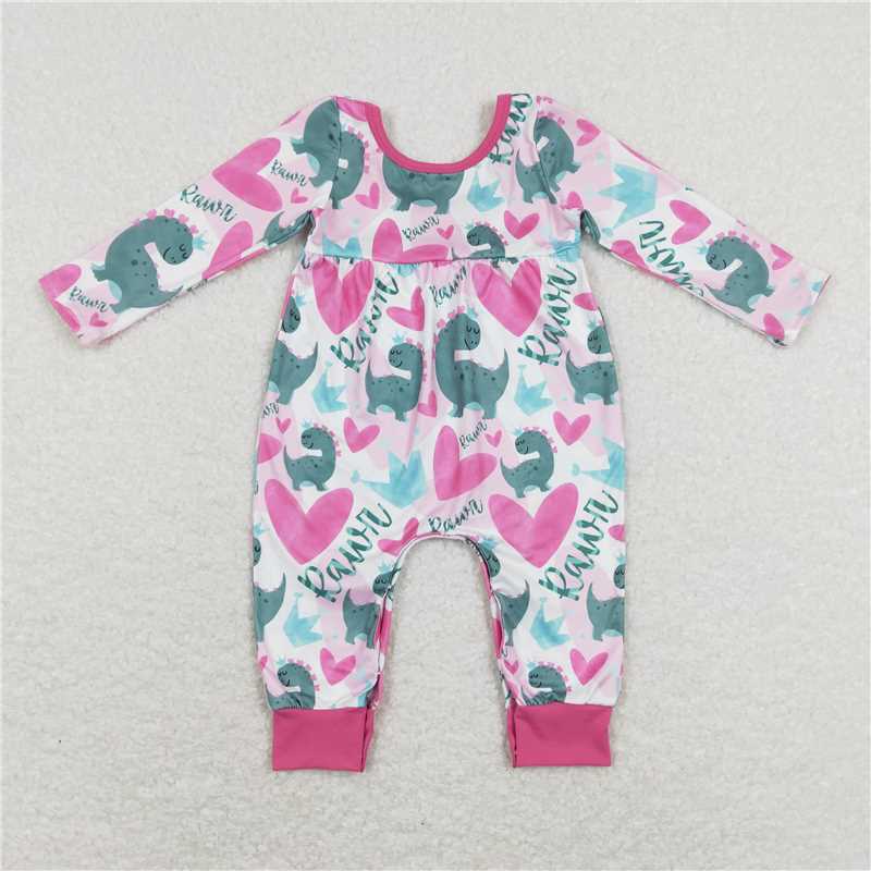 RTS NO MOQ Baby Boys Valentine Long Sleeve Cropped Romper Mixed Sizes