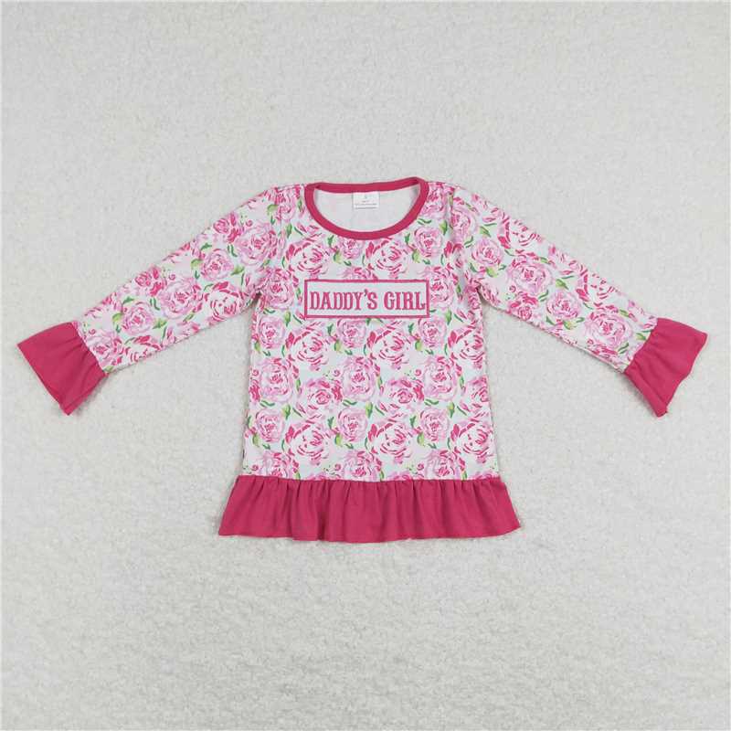 RTS NO MOQ baby girls clothes embroidery MAMA GIRL Short Sleeve Top