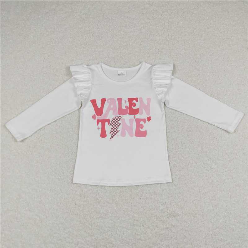 RTS NO MOQ Baby Girls Valentine Long Sleeve top Print Styles