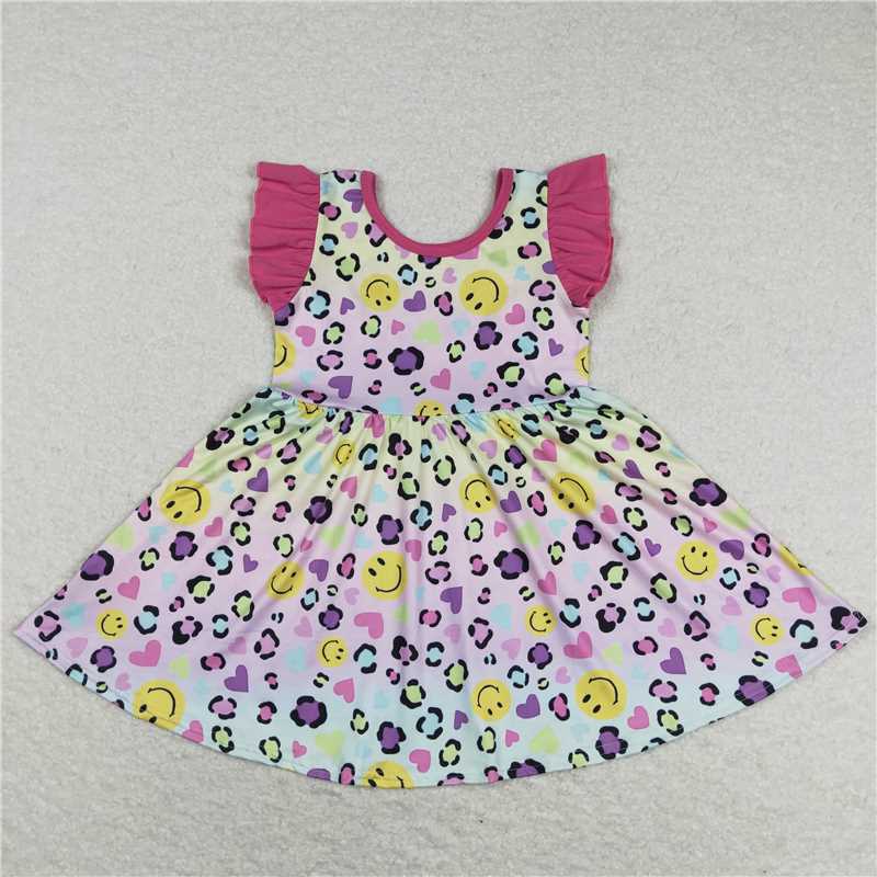 RTS NO MOQ Baby Girl Clothes Valentine Short-sleeved dress