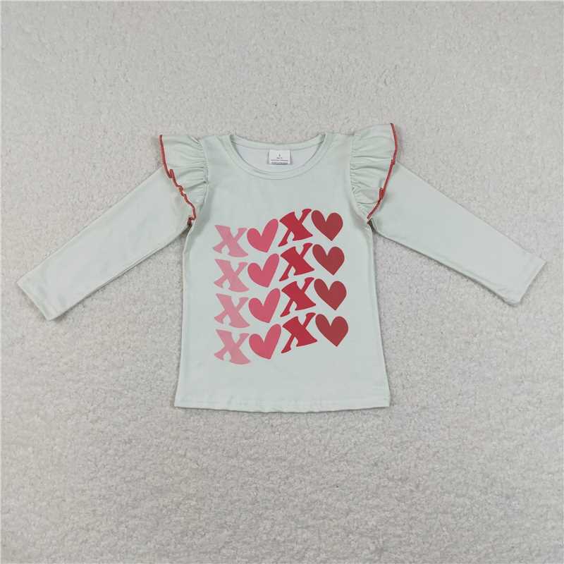 RTS NO MOQ Baby Girls Valentine Long Sleeve top Print Styles