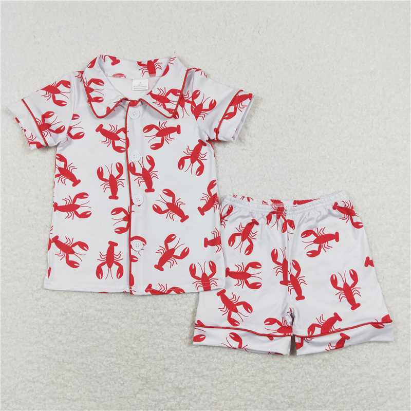 RTS NO MOQ Baby boy clothes crayfish Short Sleeve shorts Suit