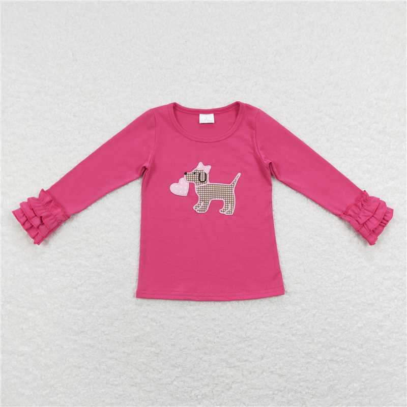 RTS NO MOQ Baby Girls Valentine Long Sleeve top Print Styles