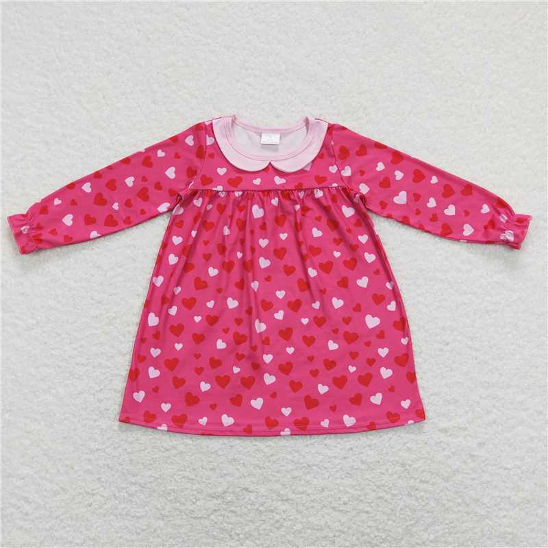 RTS NO MOQ Baby Girl Clothes Valentine Long-sleeved dress