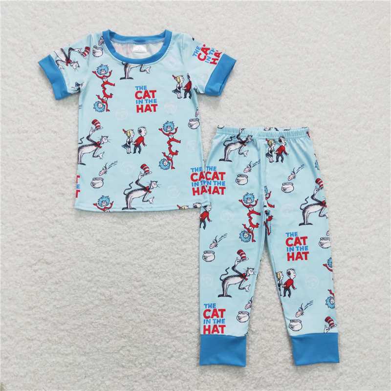 RTS NO MOQ Baby Girls Boys dr seuss long sleeve Pants Clothes Sets