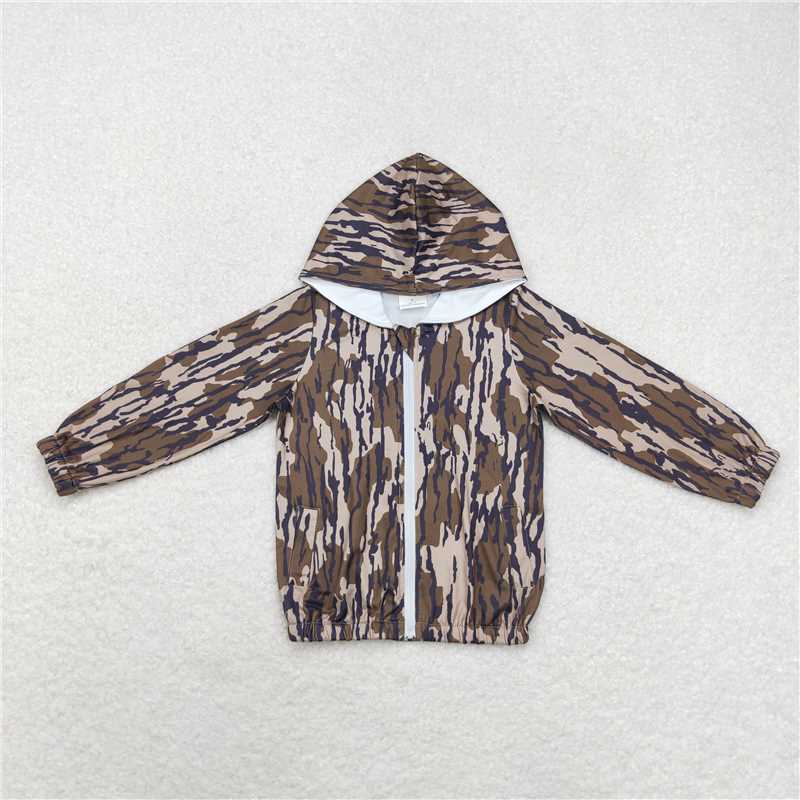 RTS NO MOQ Camouflage Hooded Zip-Up Long Sleeve Jacket