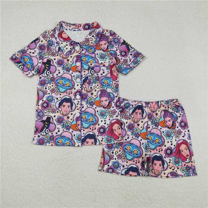 RTS NO MOQ Sibling Baby girls clothes cartoon k-pop long-sleeved trousers suit & rompers and dress and adult set